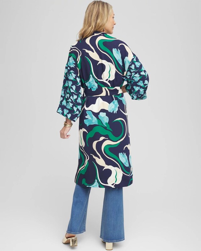 Long Wildflower Open-Front Kimono - image 3